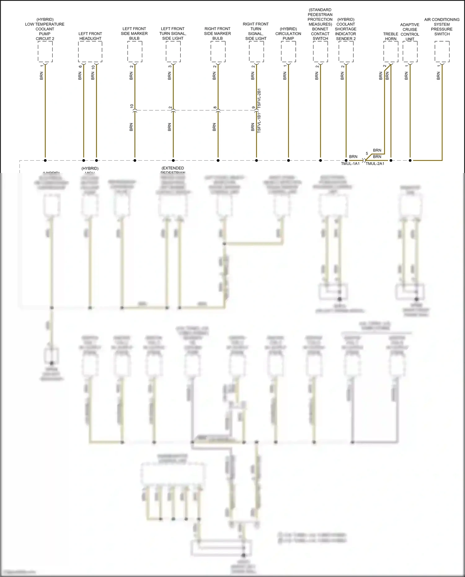 Porsche Cayenne S III facelift (2023-2024) left front object detection radar sensor control unit wiring diagram  (2 of 3)