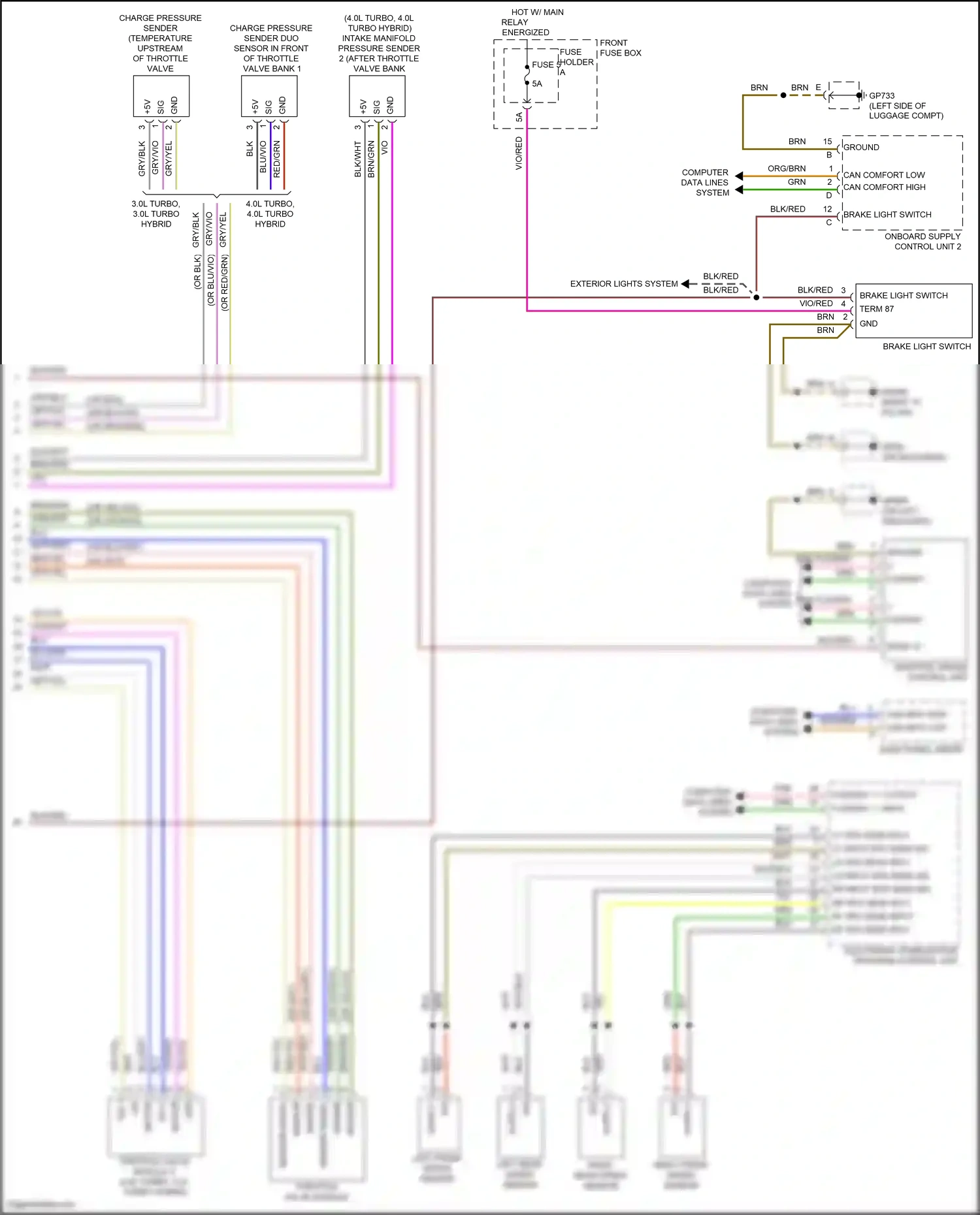 Porsche Cayenne S III facelift (2023-2024) left front speed sensor wiring diagram  (2 of 2)