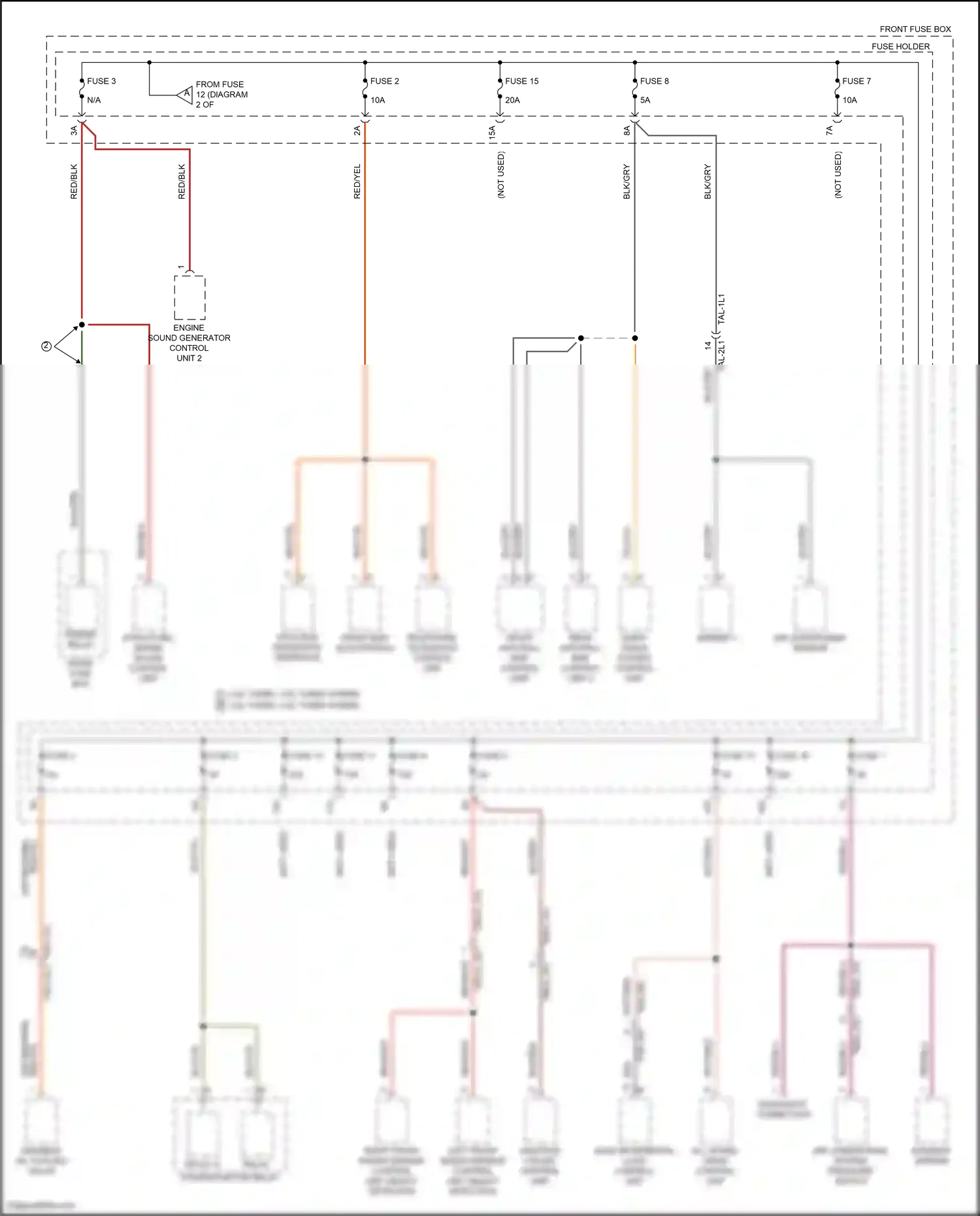 Porsche Cayenne S III facelift (2023-2024) right front radar sensor control unit object detection wiring diagram  (1 of 1)