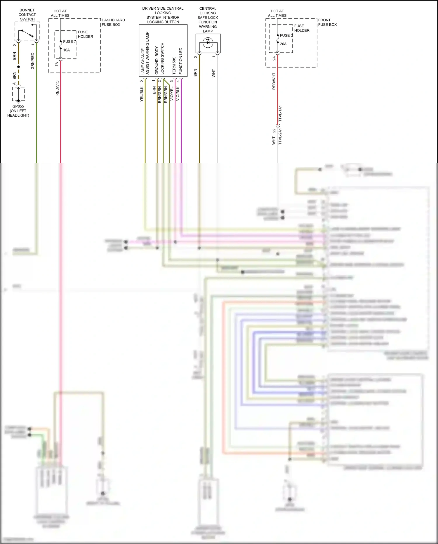 Porsche Cayenne S III facelift (2023-2024) steering column lock control element wiring diagram  (1 of 5)