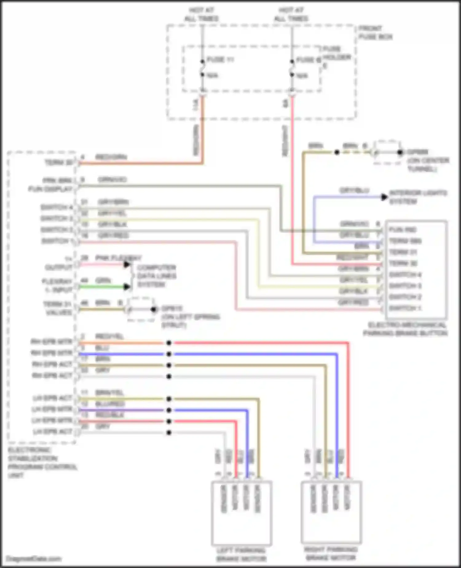 Cayenne S Porsche III (2017-2023): Electronic parking brake circuit