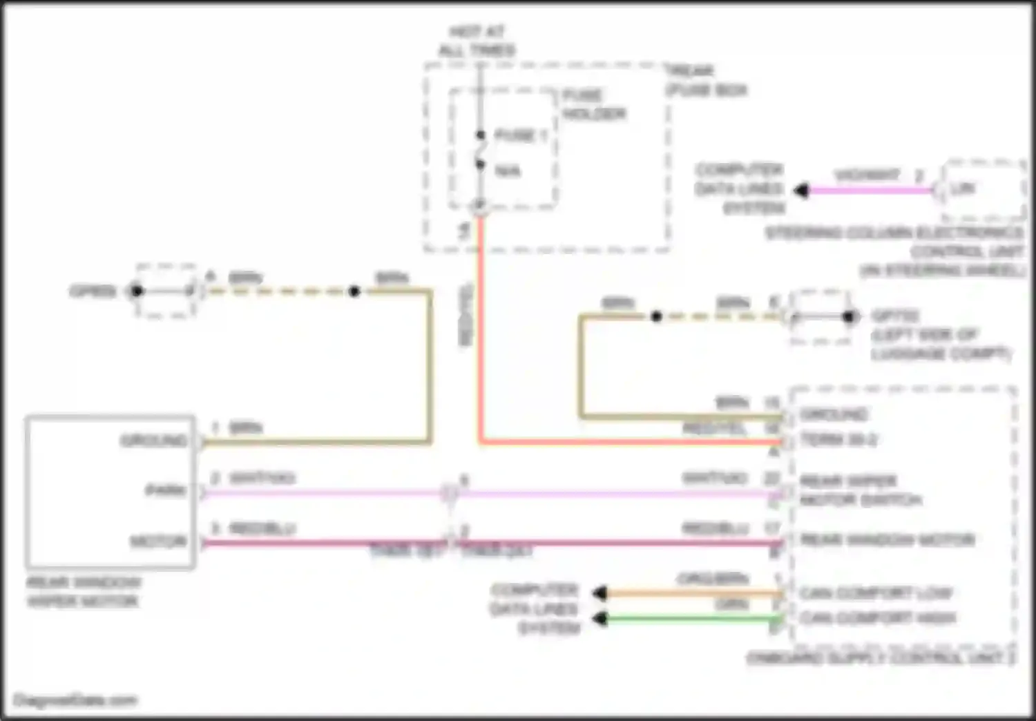 Cayenne S Porsche III (2017-2023): Rear wiper circuit