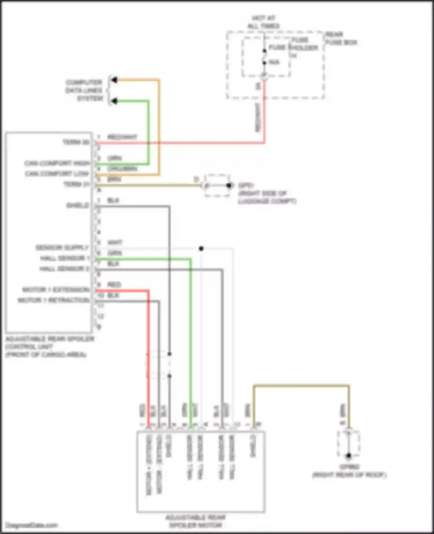 Wiring diagram motor 1 extension for Porsche Cayenne S III (2017-2023)