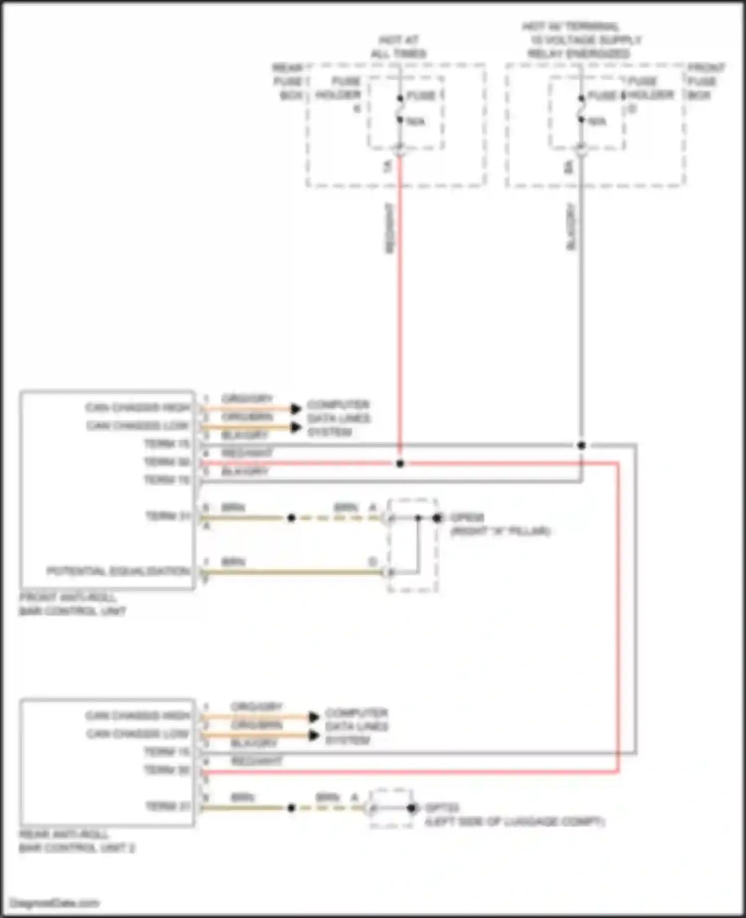 Wiring diagram rear anti-roll bar control unit 2 for Porsche Cayenne S III (2017-2023)