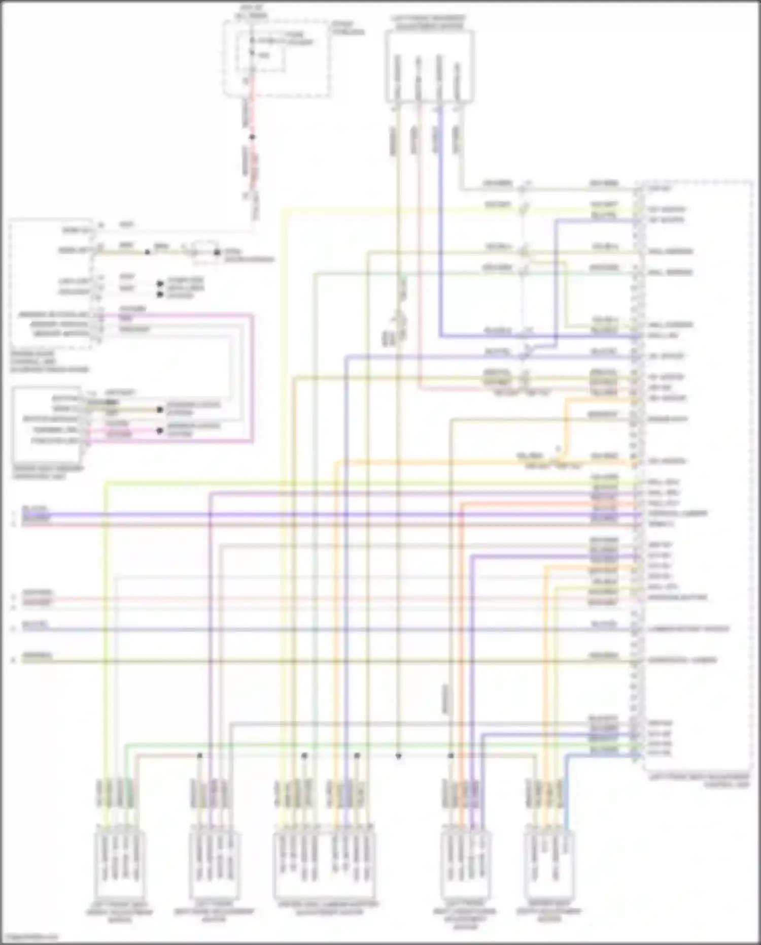 Wiring diagram left front backrest adjustment motor for Porsche Cayenne S III (2017-2023) (2 of 2)