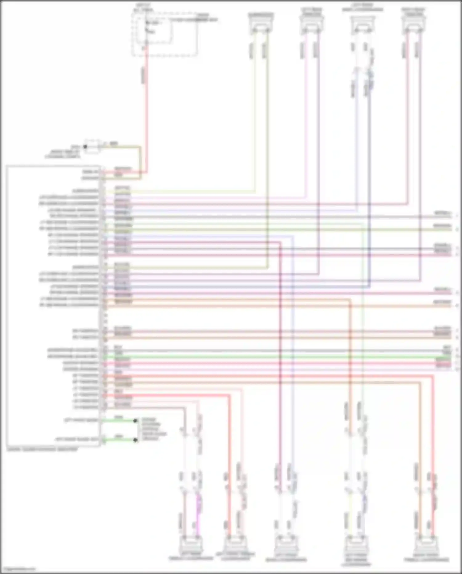 Wiring diagram left rear treble loudspeaker for Porsche Cayenne S III (2017-2023) (1 of 4)