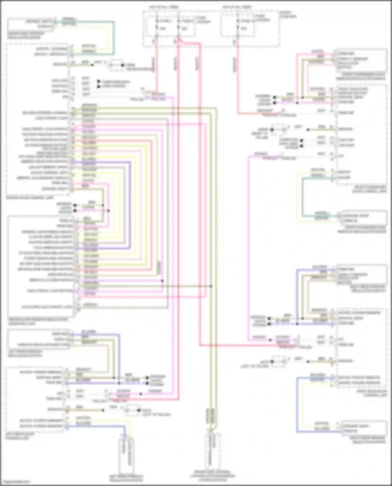 Wiring diagram driver door window regulator operating unit for Porsche Cayenne S III (2017-2023)