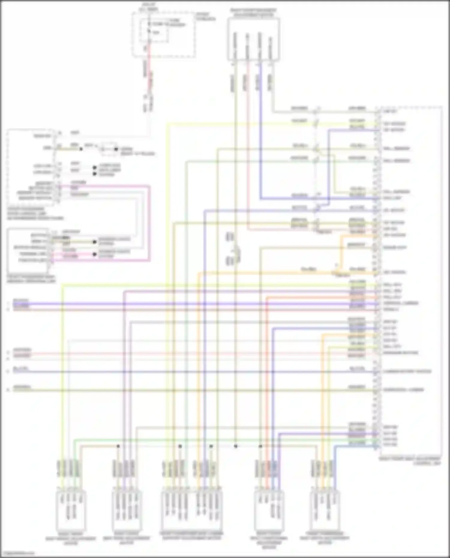 Wiring diagram right front seat longitudinal adjustment motor for Porsche Cayenne S III (2017-2023) (2 of 2)