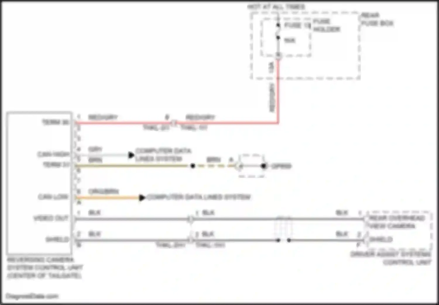 Wiring diagram driver assist systems control unit for Porsche Cayenne S III (2017-2023)