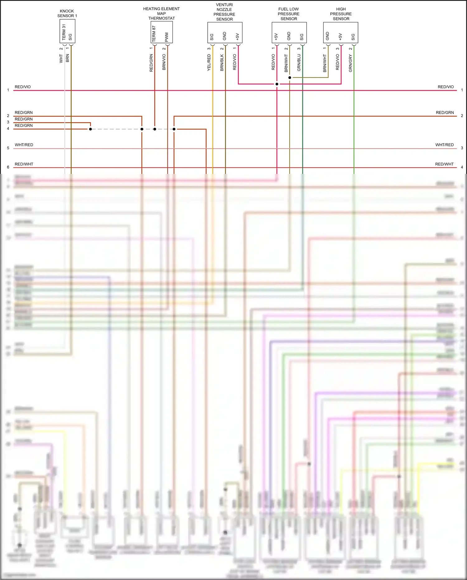 Porsche Cayenne Turbo S 958 facelift (2014-2018) lambda control wiring diagram  (2 of 2)