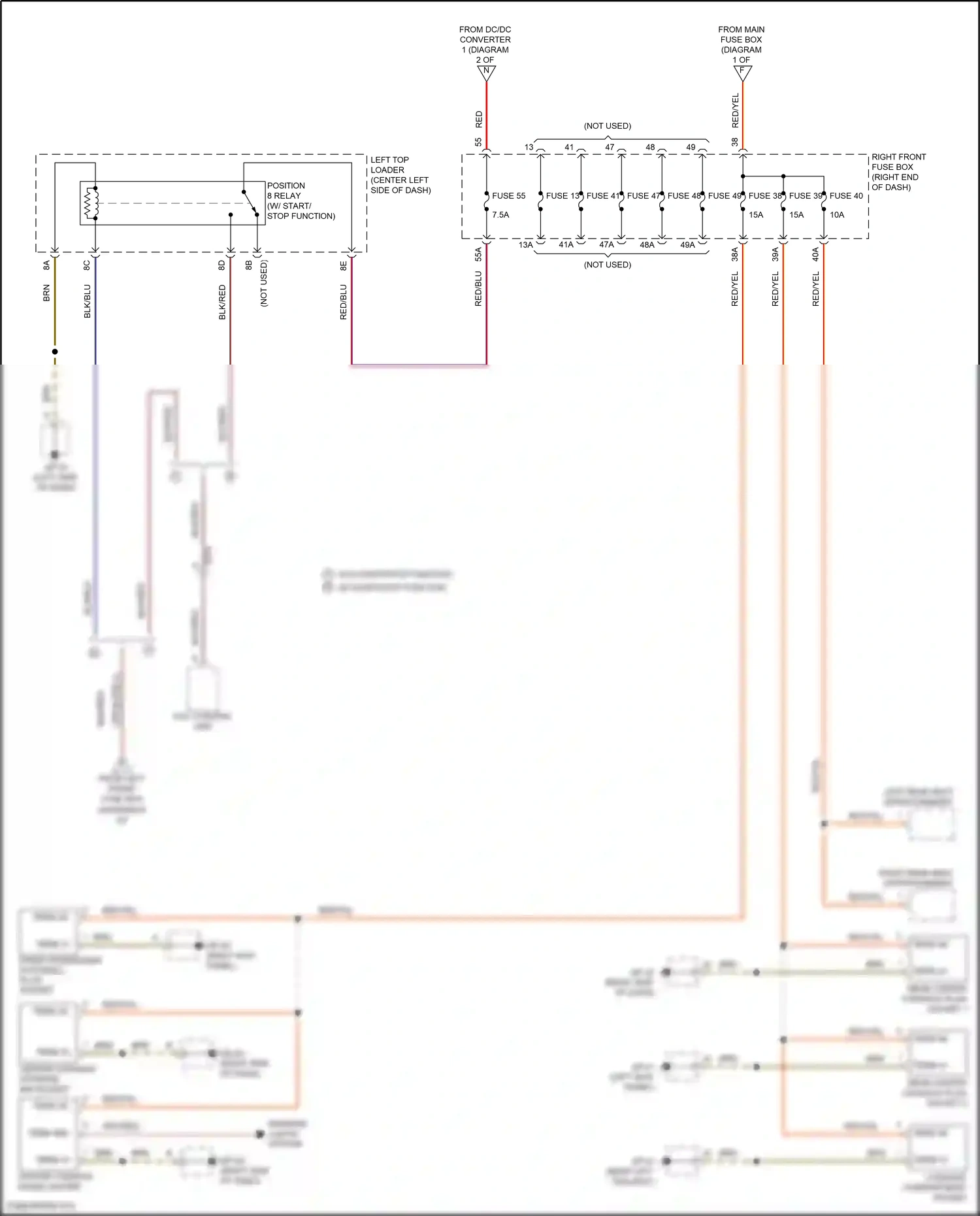 Porsche Cayenne Turbo S 958 facelift (2014-2018) w/o start/stop function w/ start/stop function wiring diagram  (2 of 2)