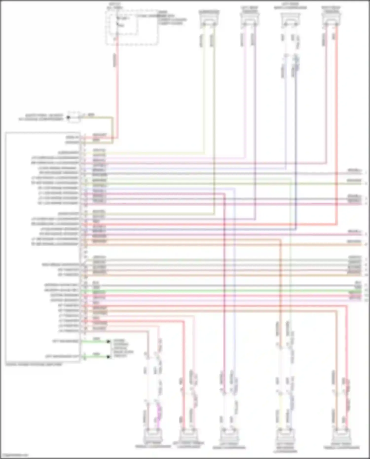 Wiring diagram left rear bass loudspeaker for Porsche Cayenne Turbo S III (2018-2023) (3 of 6)