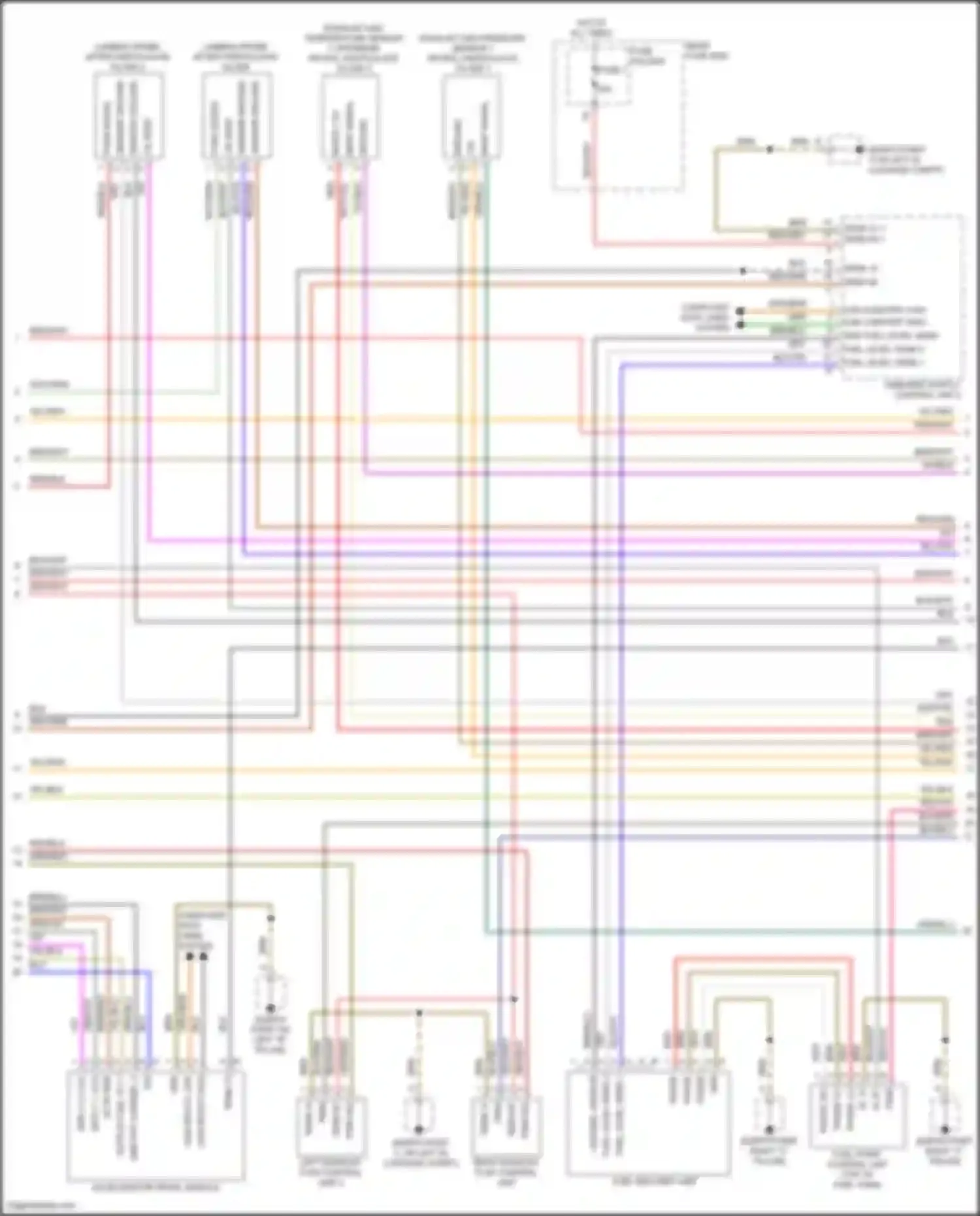 Wiring diagram exhaust gas temperature sensor 1 upstream petrol particulate filter 2 for Porsche Cayenne Turbo III (2017-2023) (1 of 2)