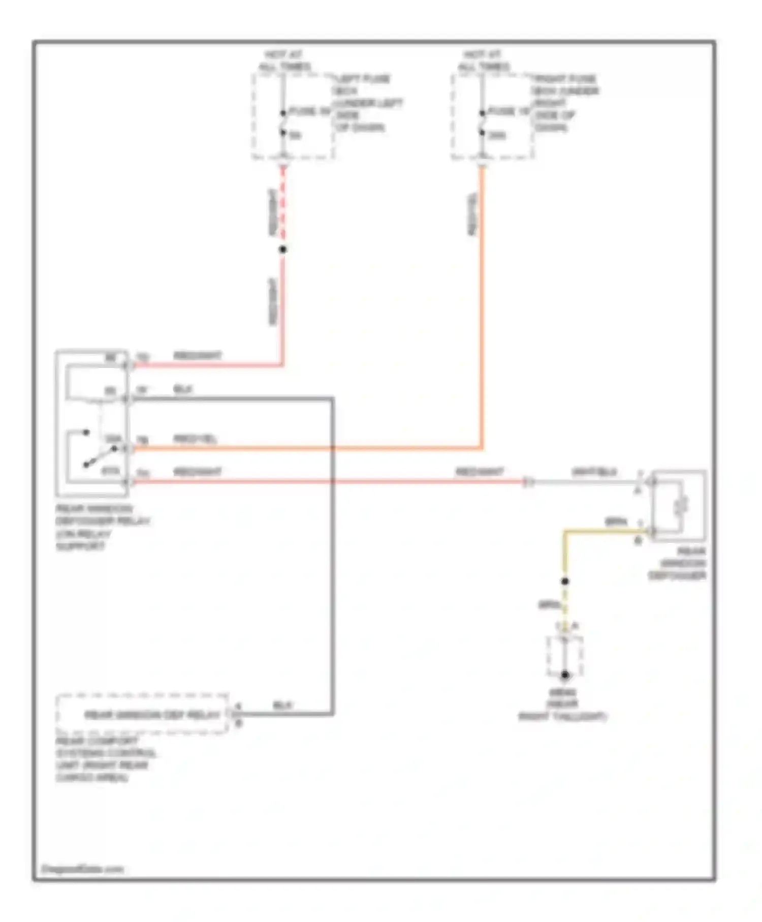 Cayenne Porsche I facelift (2007-2010): Defoggers circuit