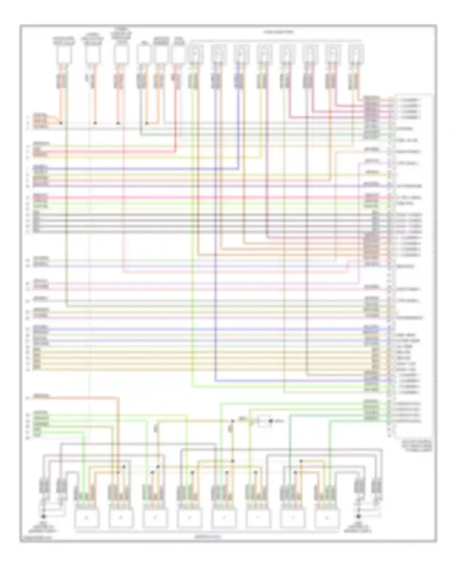 Wiring diagram fuel injectors for Porsche Cayenne I facelift (2007-2010) (2 of 3)