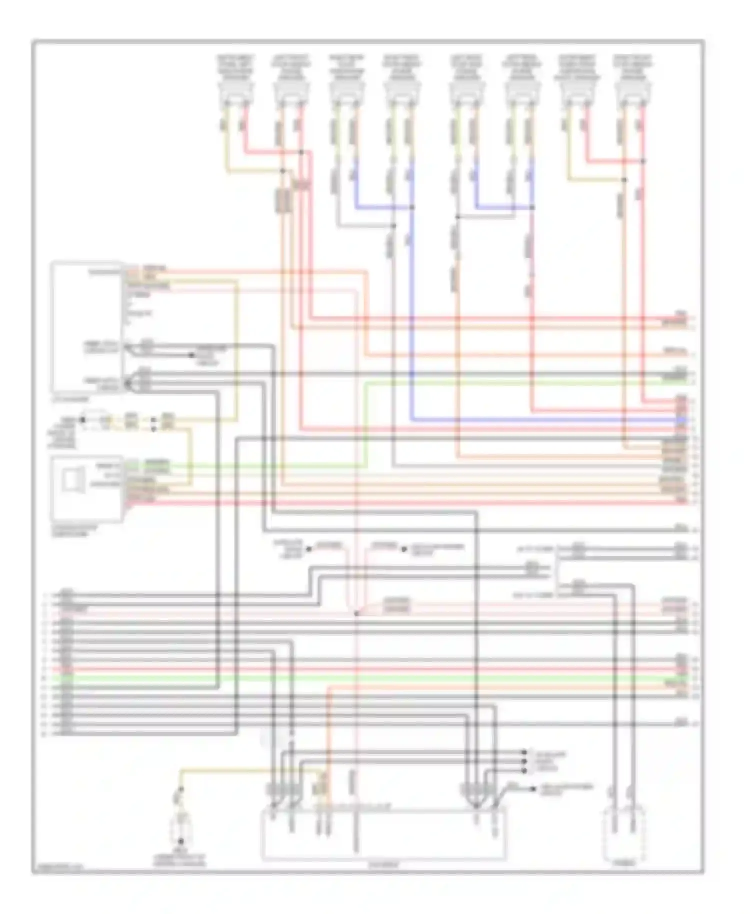 Wiring diagram right rear door high range speaker for Porsche Cayenne I facelift (2007-2010) (1 of 2)