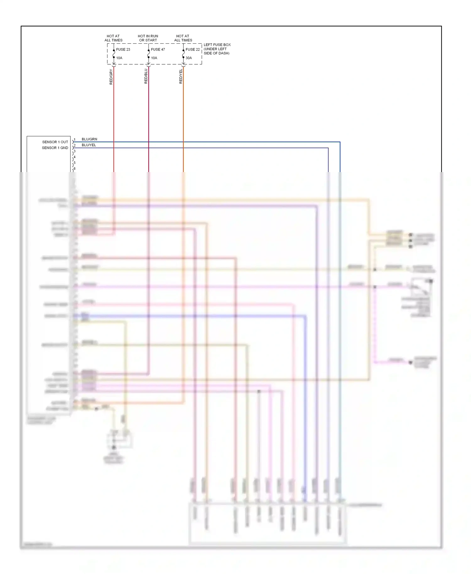 Porsche Cayenne I facelift (2007-2010) sensor wiring diagram  (1 of 1)