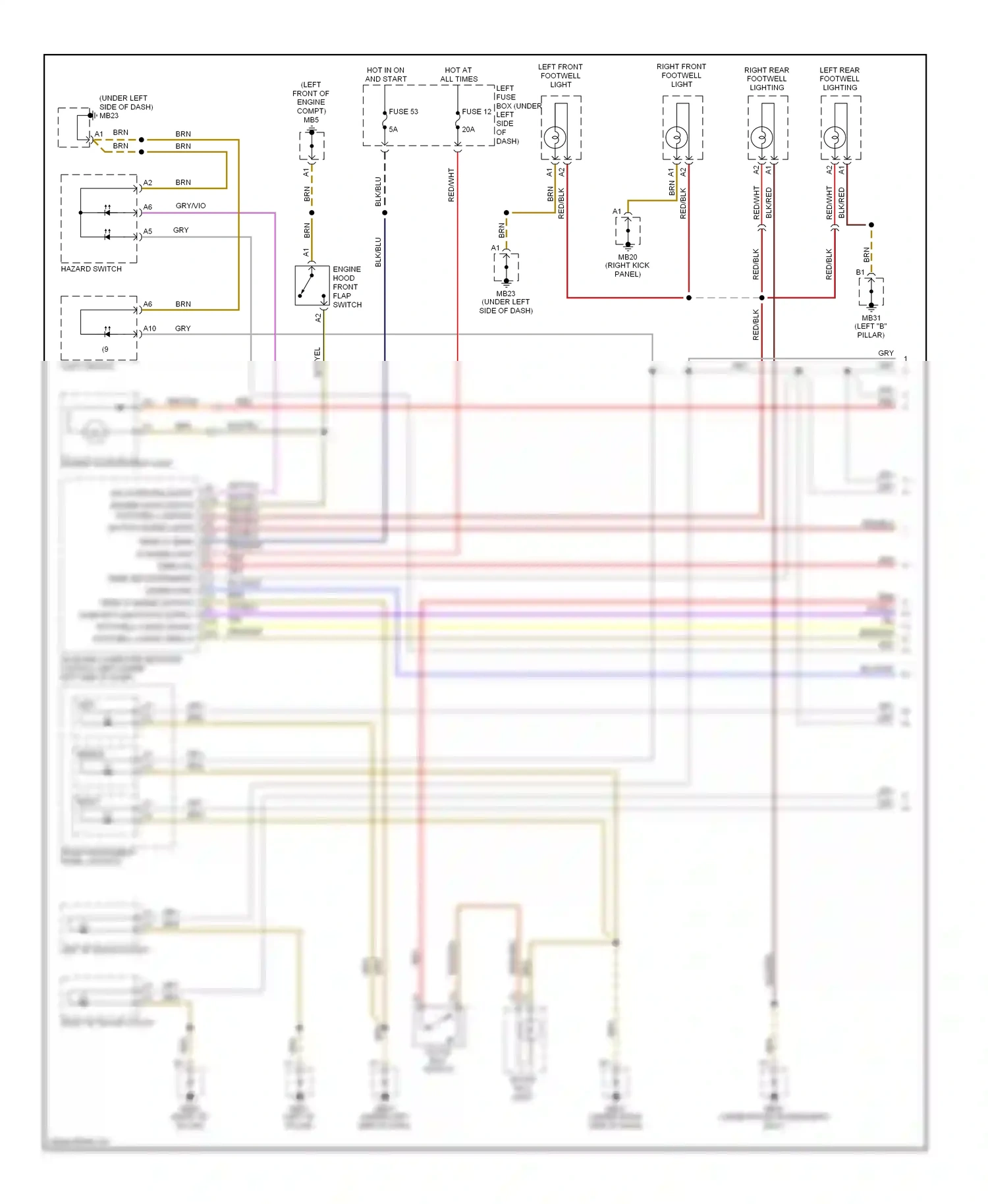 Porsche Cayenne I (2002-2007) on-board computer network control unit (under left side of dash) wiring diagram  (6 of 8)