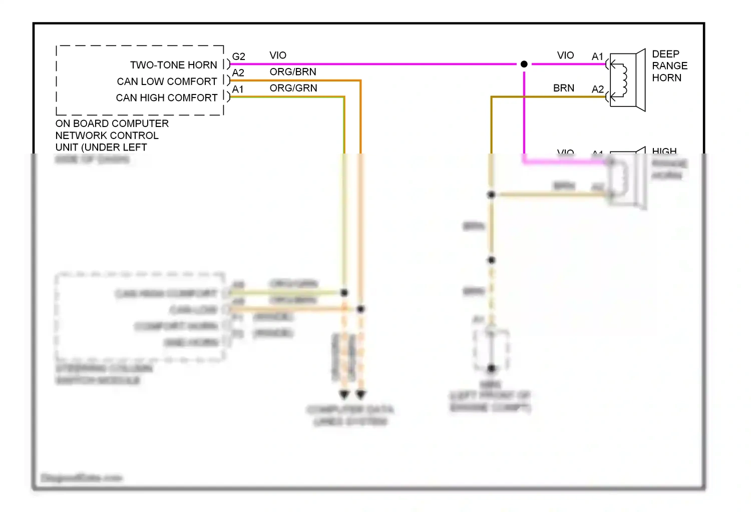 Porsche Cayenne I (2002-2007) on-board computer network control unit (under left side of dash) wiring diagram  (5 of 8)