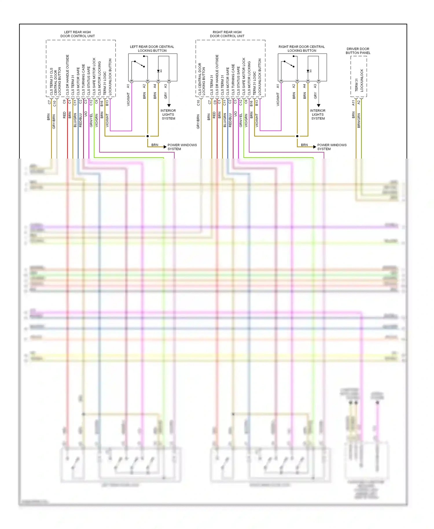 Porsche Cayenne I (2002-2007) on-board computer network control unit (under left side of dash) wiring diagram  (1 of 8)