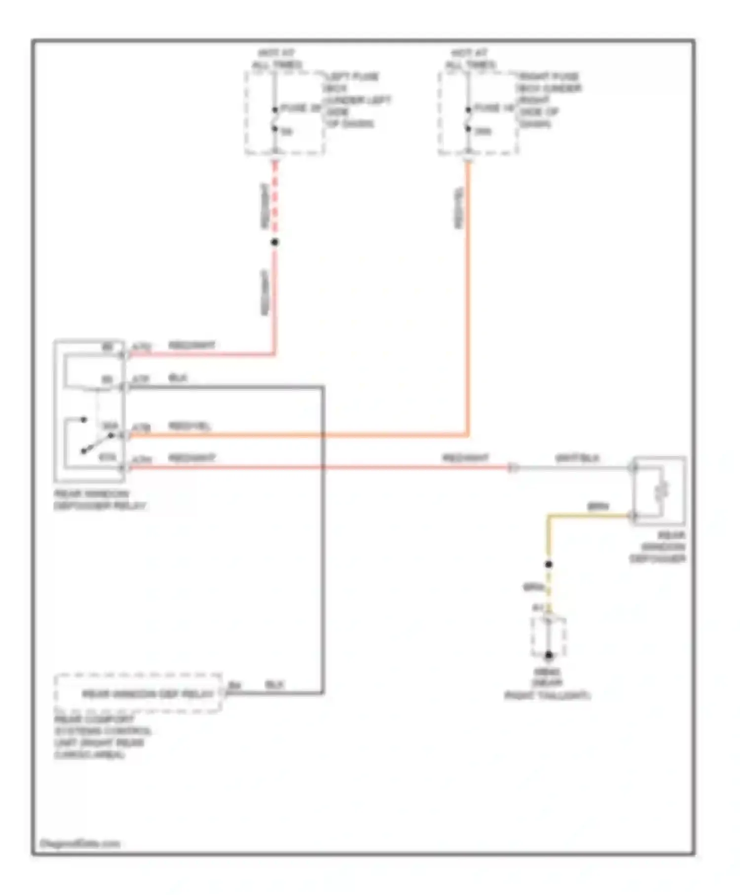 Wiring diagram rear window def relay for Porsche Cayenne I (2002-2007) (1 of 1)