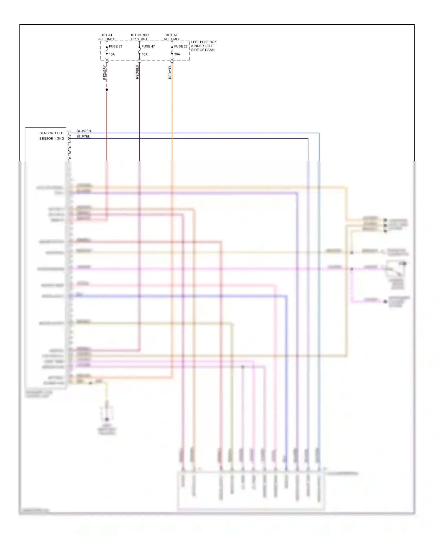 Porsche Cayenne I (2002-2007) sensor wiring diagram  (2 of 2)