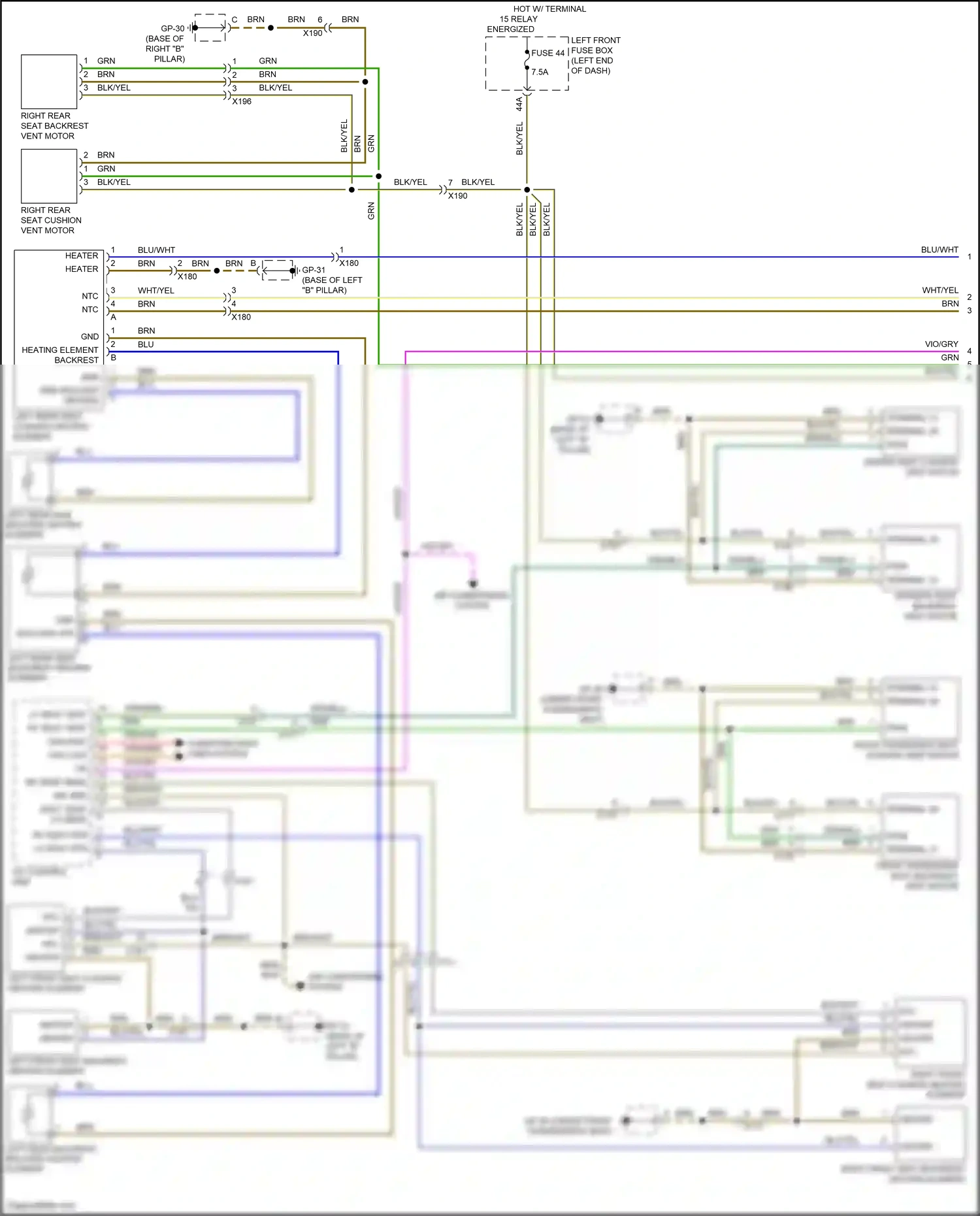 Wiring diagram a/c control unit for Porsche Cayenne II facelift (2014-2018) (6 of 8)