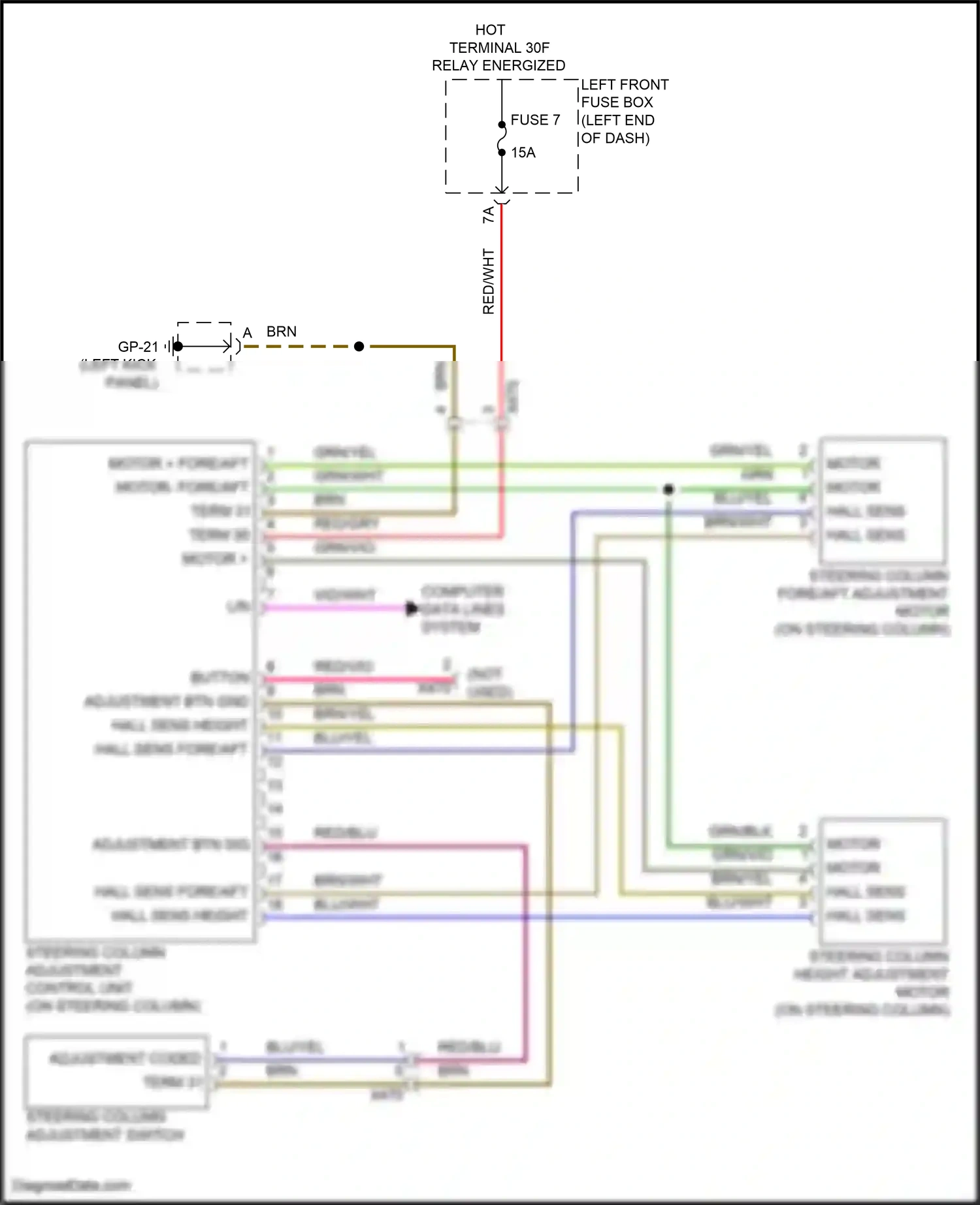 Wiring diagram adjustment btn gnd for Porsche Cayenne II facelift (2014-2018) (1 of 2)