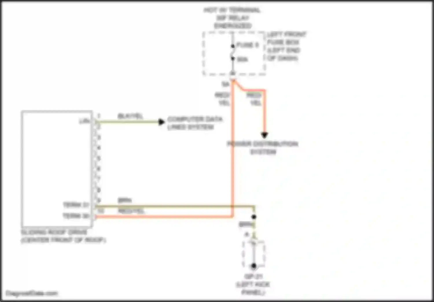 Wiring diagram blk/yel for Porsche Cayenne II facelift (2014-2018) (17 of 26)