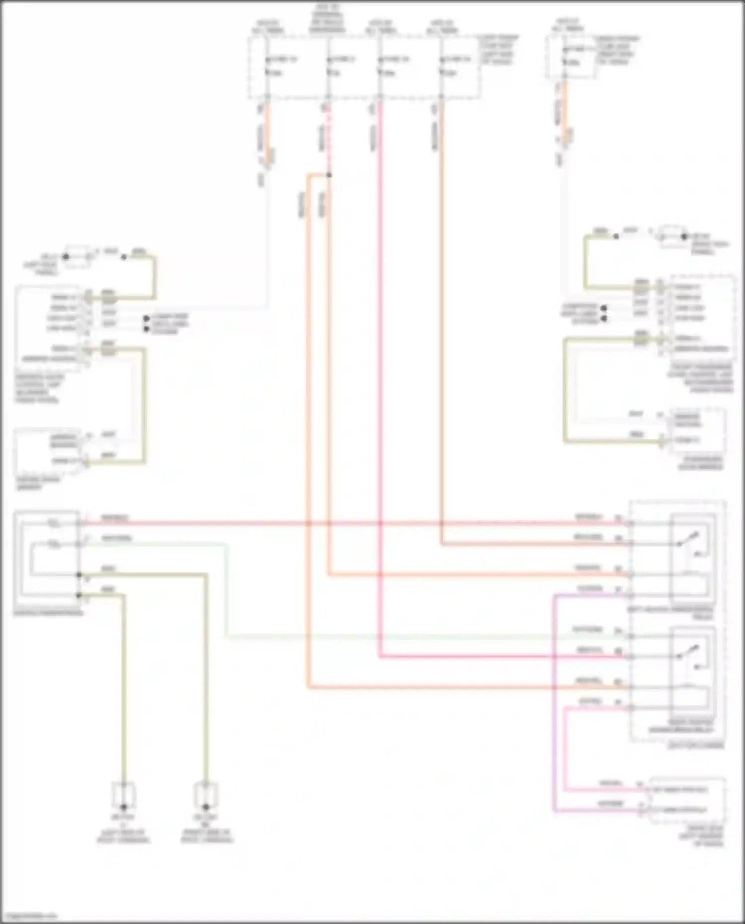 Wiring diagram driver's door control unit for Porsche Cayenne II facelift (2014-2018) (3 of 4)