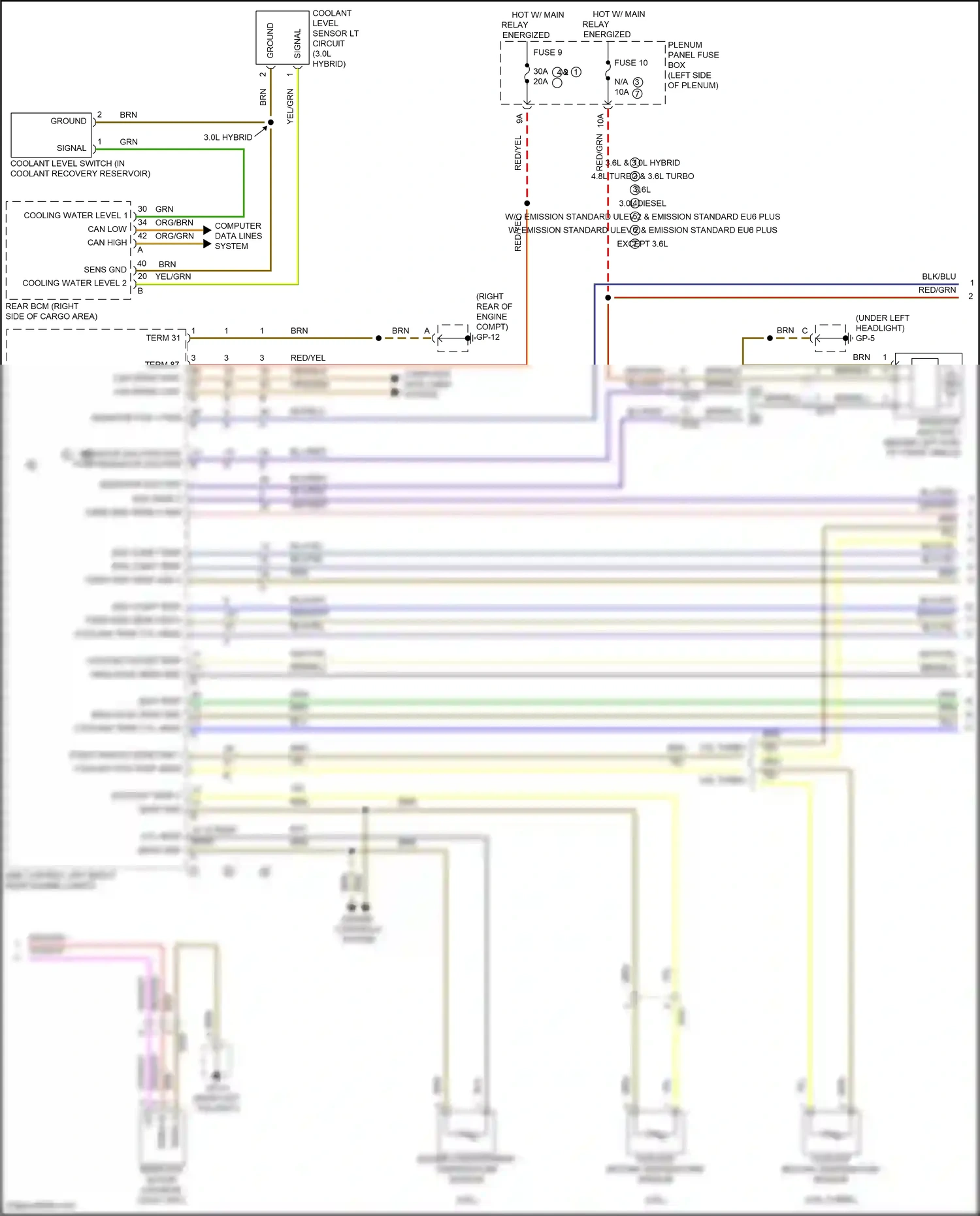 Wiring diagram engine compartment temperature sensor for Porsche Cayenne II facelift (2014-2018) (1 of 9)
