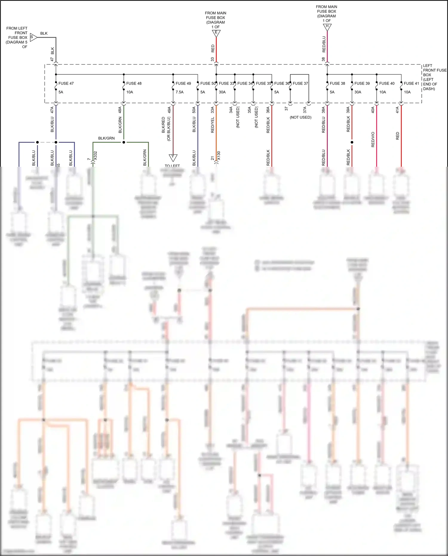 Wiring diagram front passenger seat adjustment output control unit for Porsche Cayenne II facelift (2014-2018) (3 of 3)