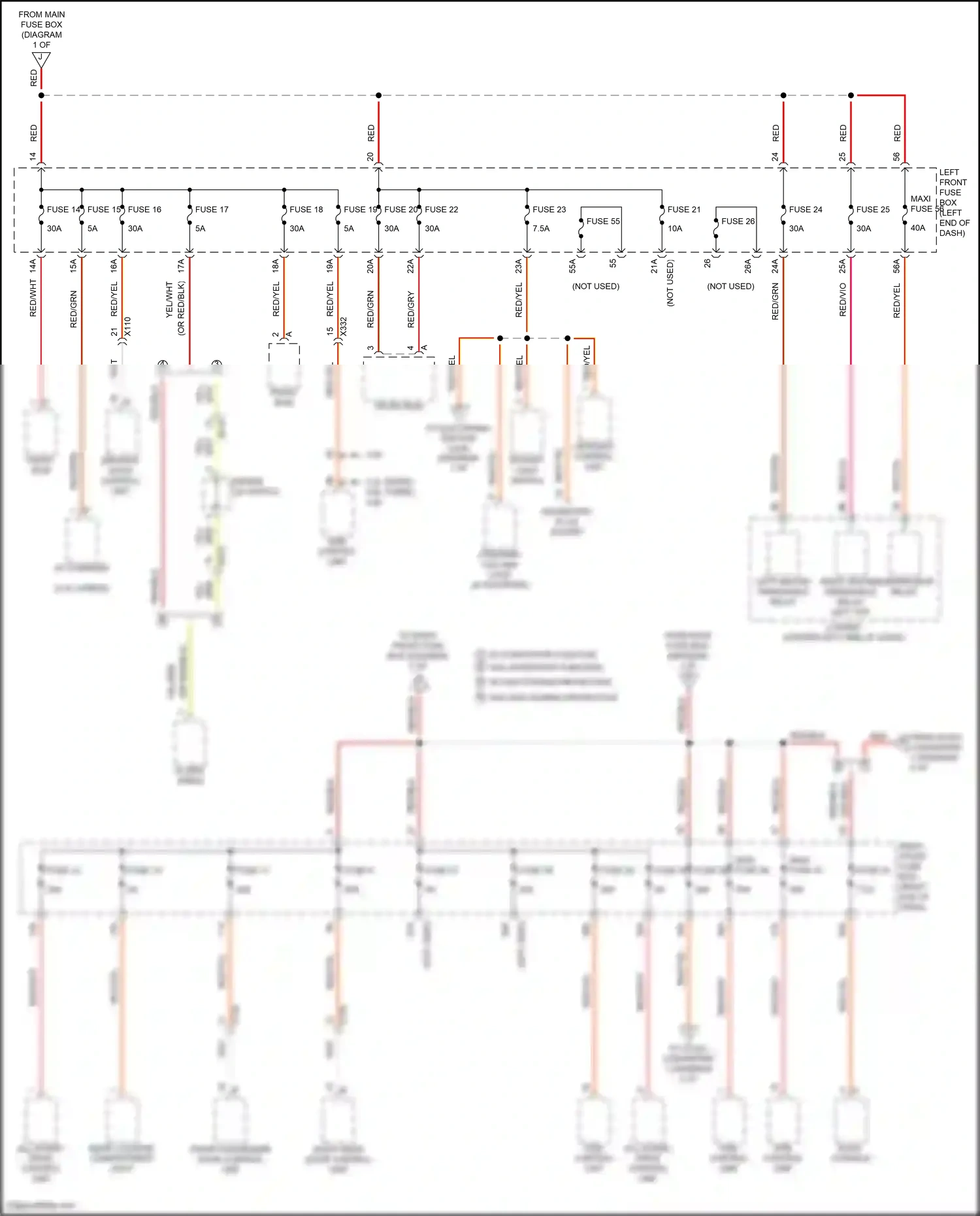 Wiring diagram fuse 14 for Porsche Cayenne II facelift (2014-2018) (6 of 12)