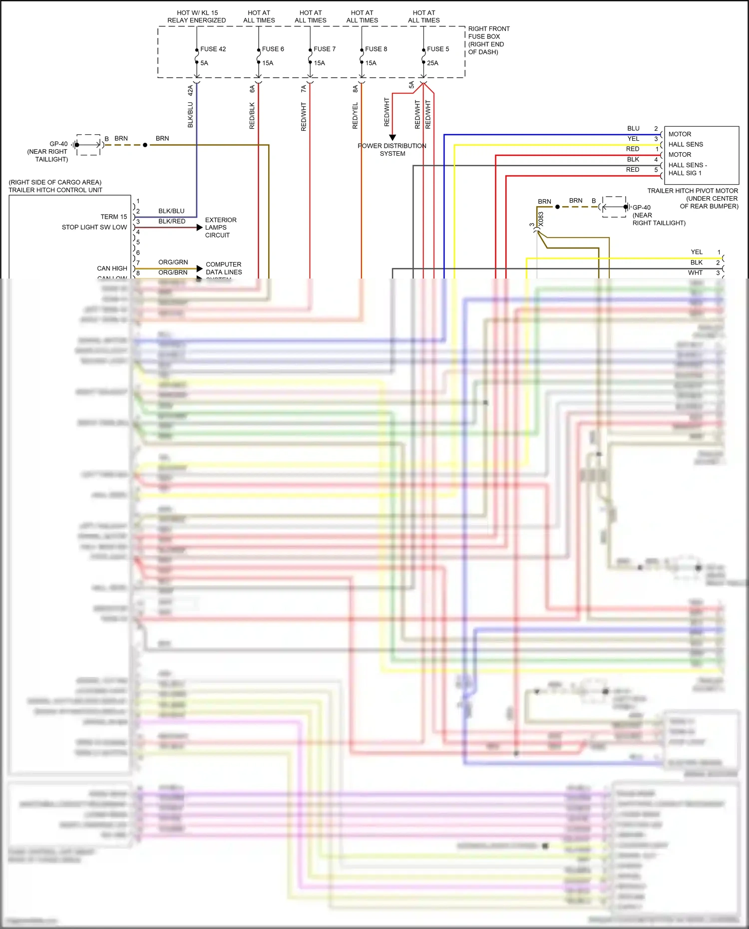 Wiring diagram fuse 5 for Porsche Cayenne II facelift (2014-2018) (5 of 5)