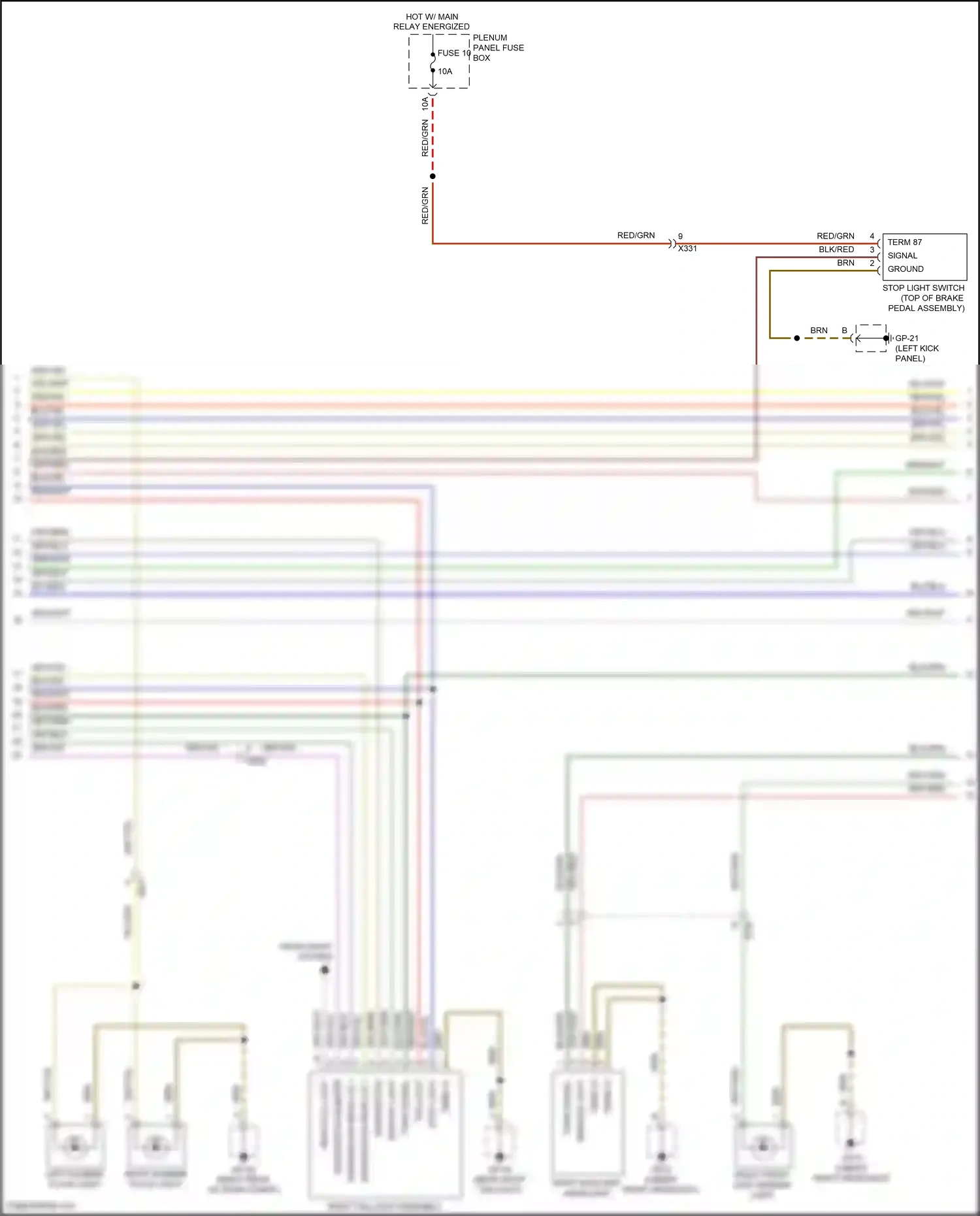 Wiring diagram headlights system for Porsche Cayenne II facelift (2014-2018) (2 of 5)