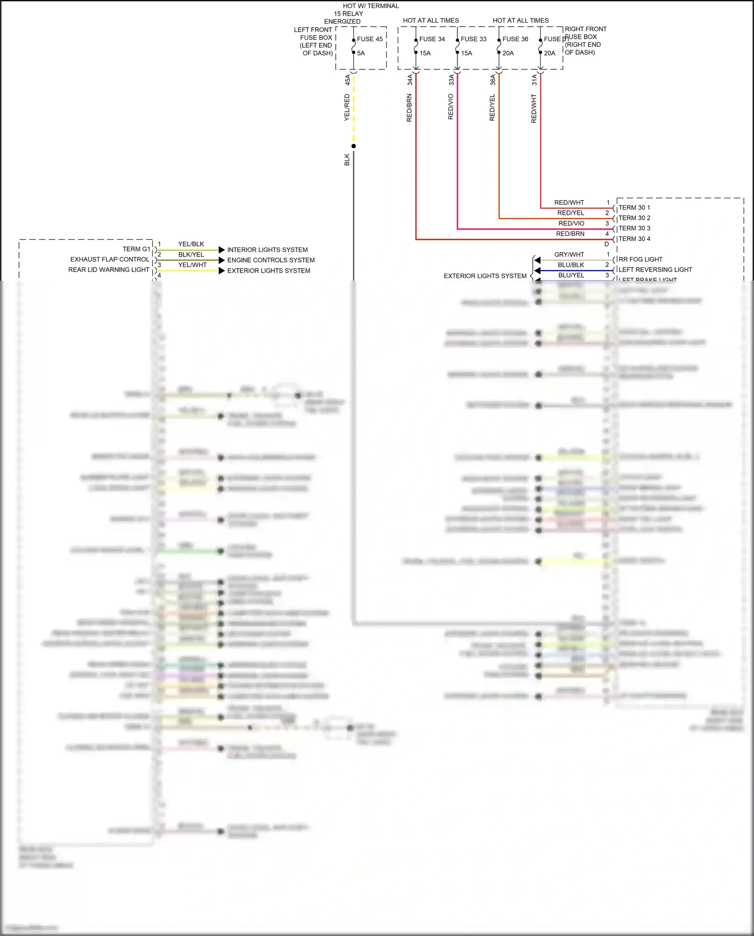 Wiring diagram headlights system for Porsche Cayenne II facelift (2014-2018) (5 of 5)