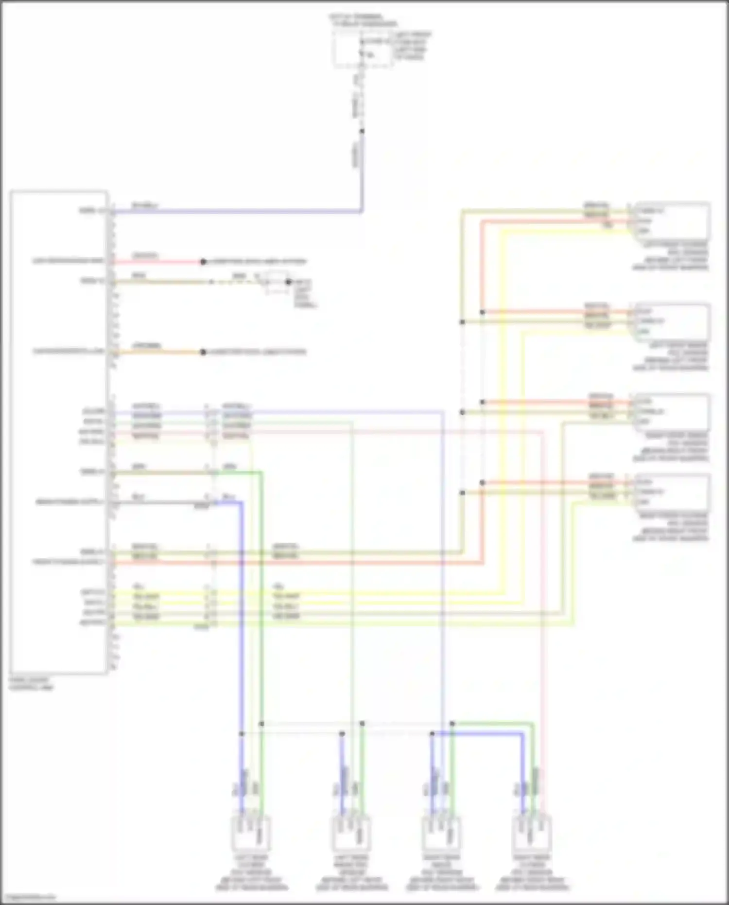 Wiring diagram left rear inside pdc sensor for Porsche Cayenne II facelift (2014-2018)