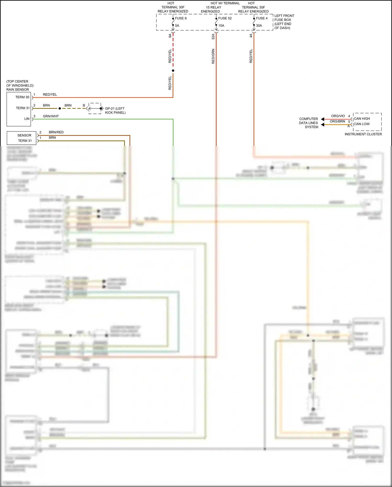 Wiring diagram left front heated spray jet for Porsche Cayenne II facelift (2014-2018) (2 of 2)