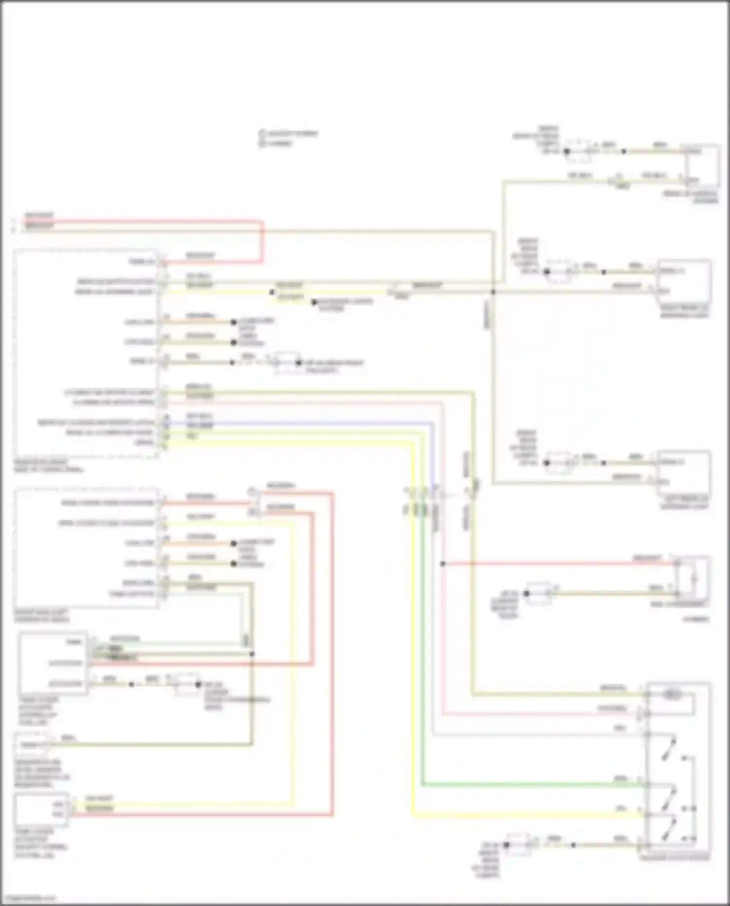 Wiring diagram left rear lid warning light for Porsche Cayenne II facelift (2014-2018) (4 of 4)