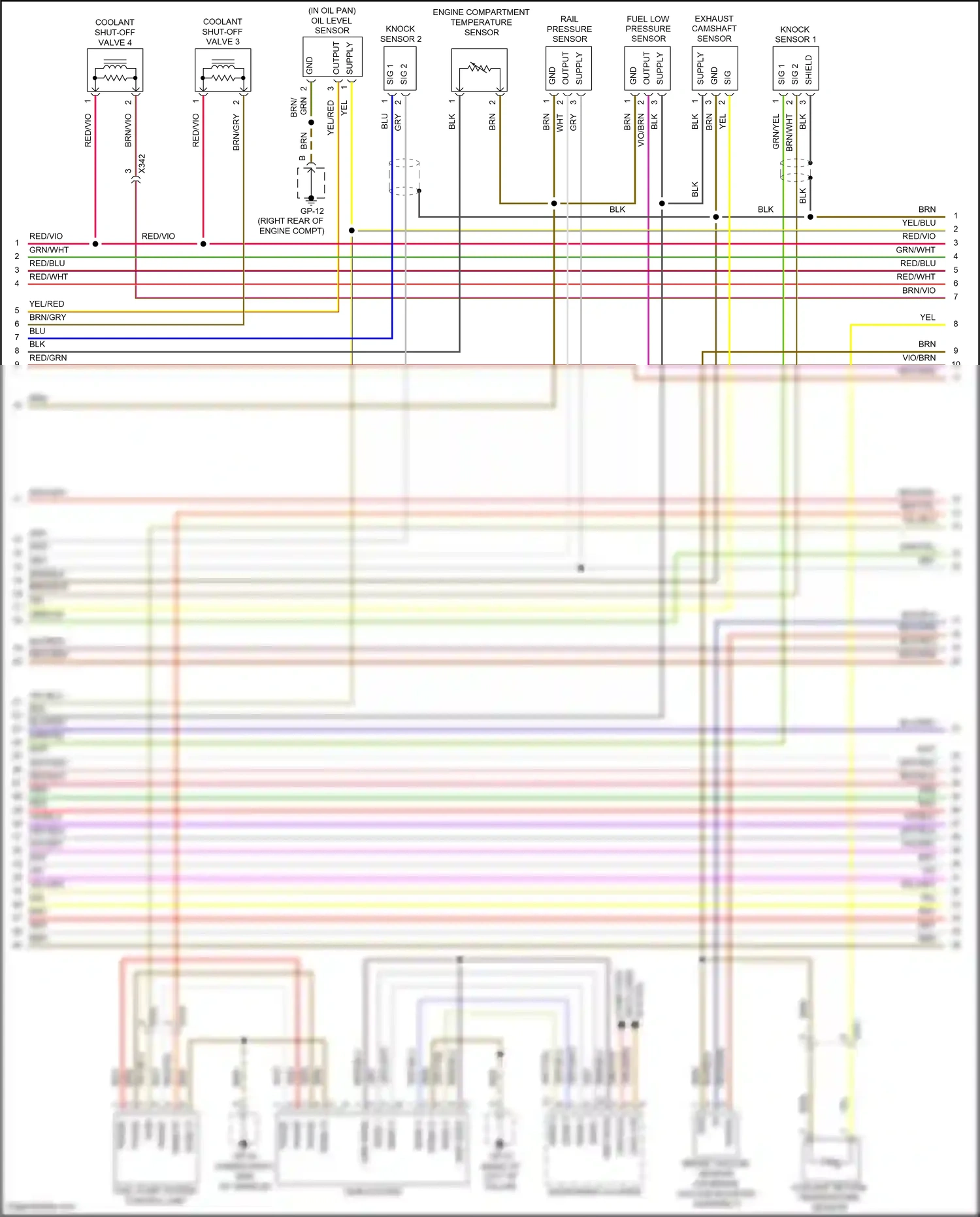 Wiring diagram oil level sensor for Porsche Cayenne II facelift (2014-2018) (4 of 6)