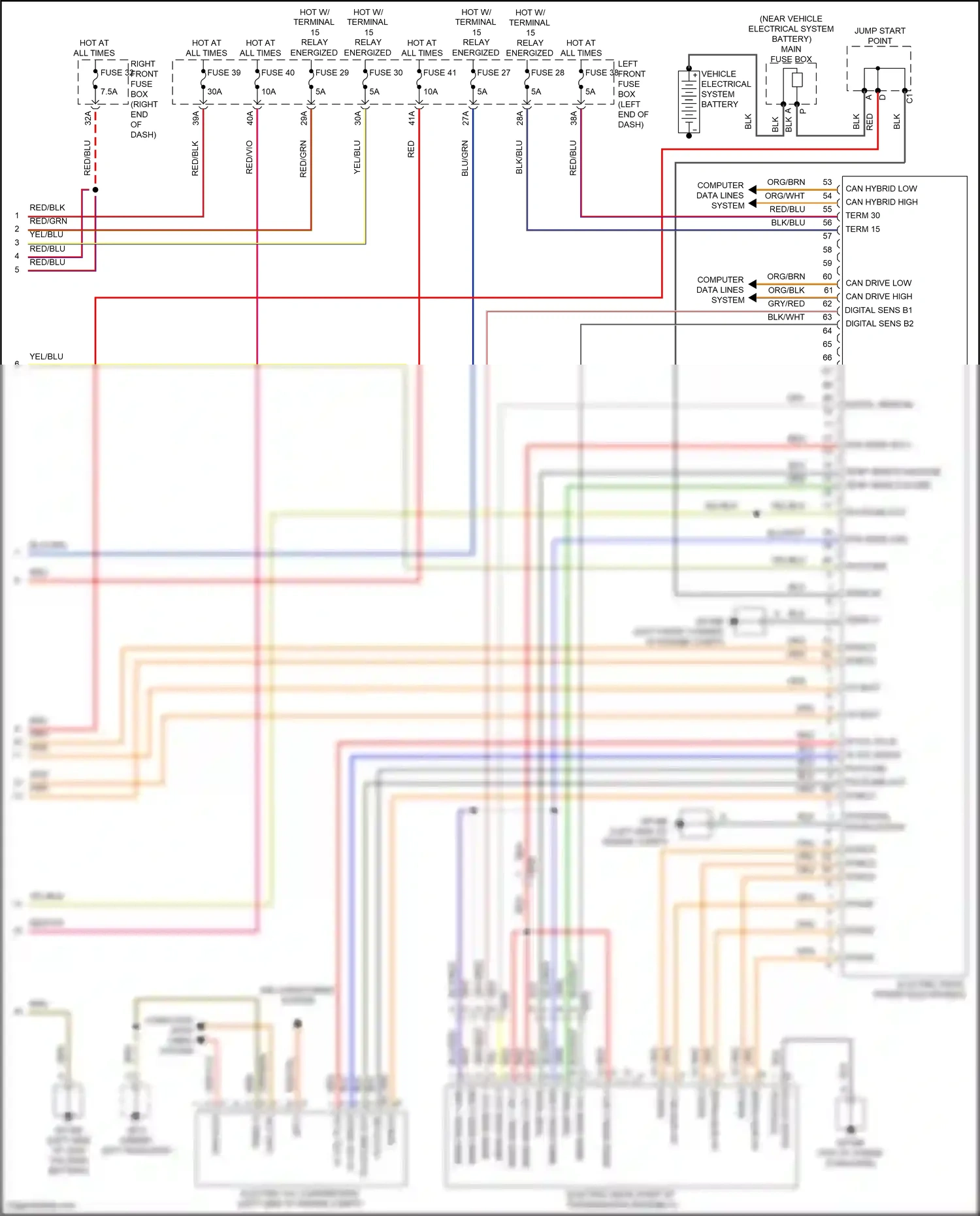 Wiring diagram potential equalization for Porsche Cayenne II facelift (2014-2018) (1 of 2)