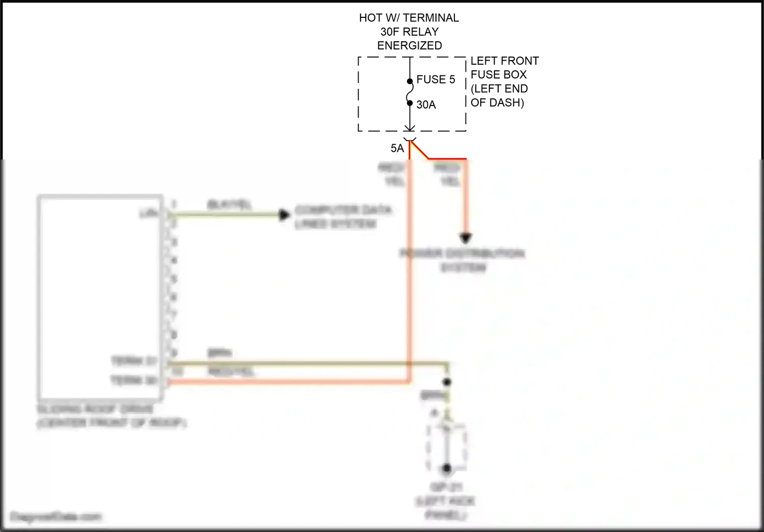 Wiring diagram power distribution system for Porsche Cayenne II facelift (2014-2018) (5 of 6)