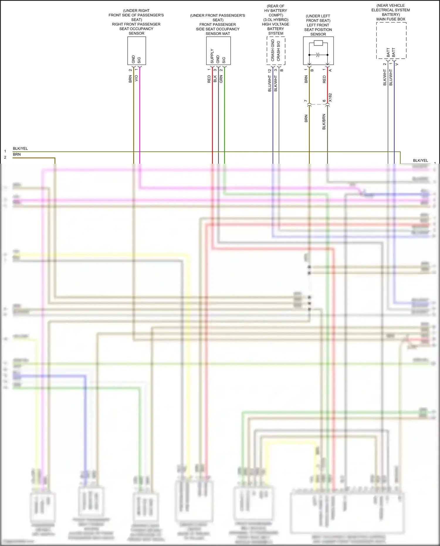 Wiring diagram press sens for Porsche Cayenne II facelift (2014-2018) (2 of 5)