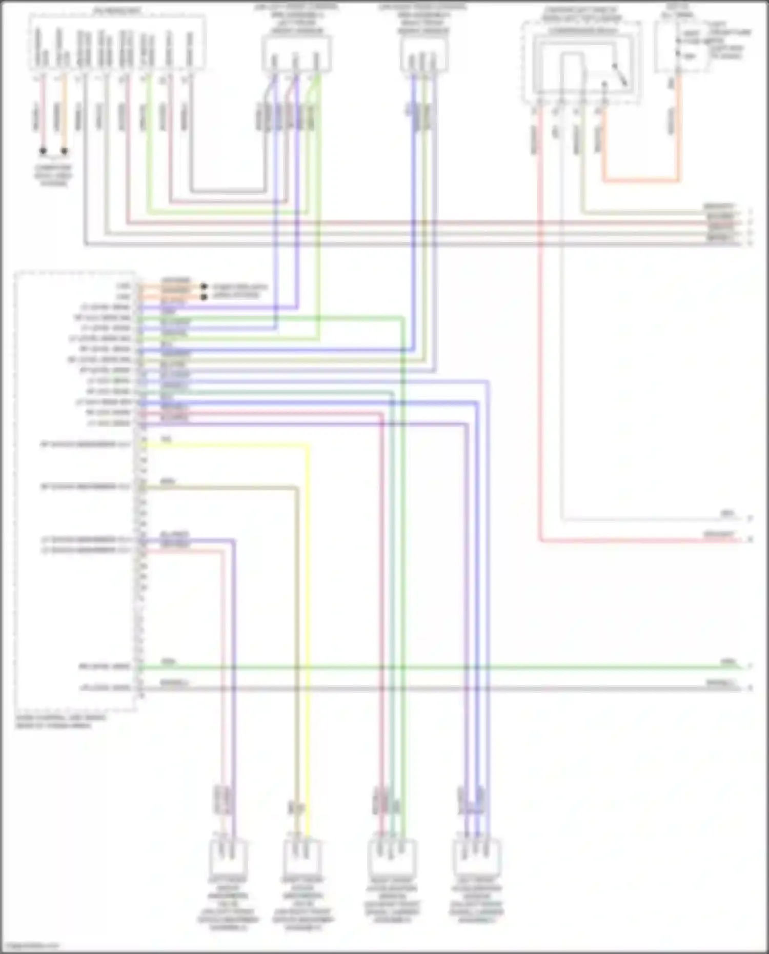 Wiring diagram left front acceleration sensor for Porsche Cayenne II facelift (2014-2018)