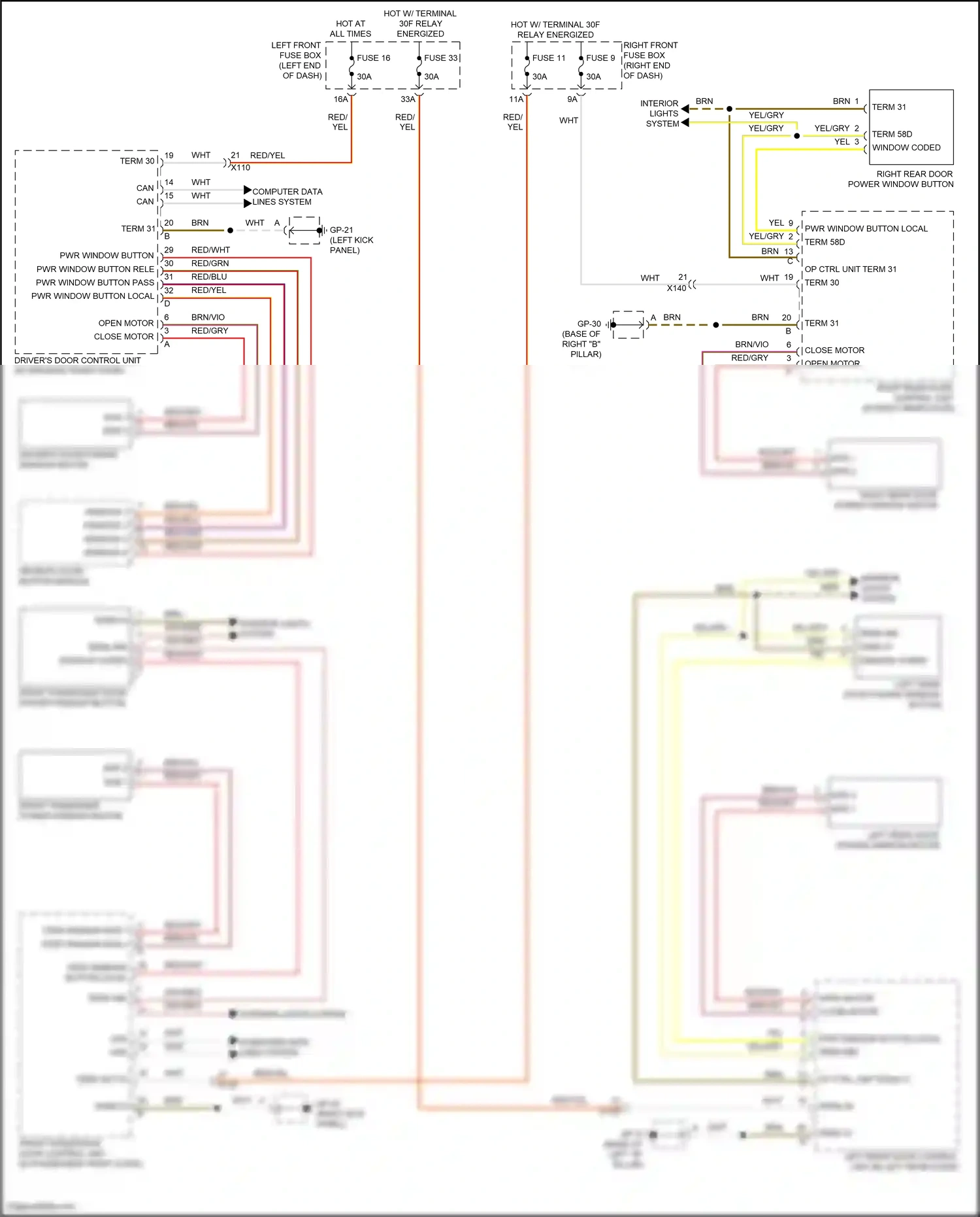 Wiring diagram right front fuse box for Porsche Cayenne II facelift (2014-2018) (47 of 58)