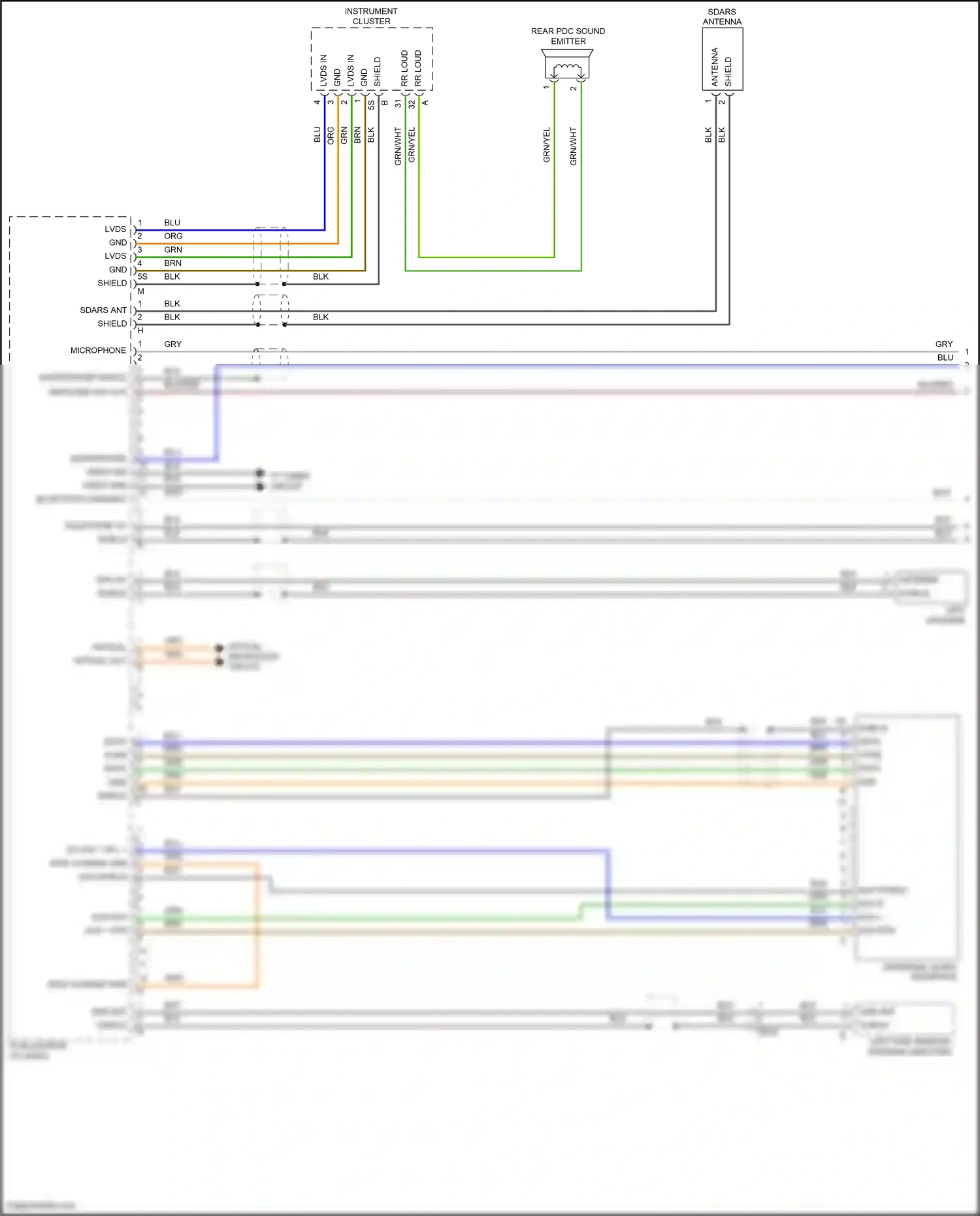 Wiring diagram sdars antenna for Porsche Cayenne II facelift (2014-2018) (2 of 7)