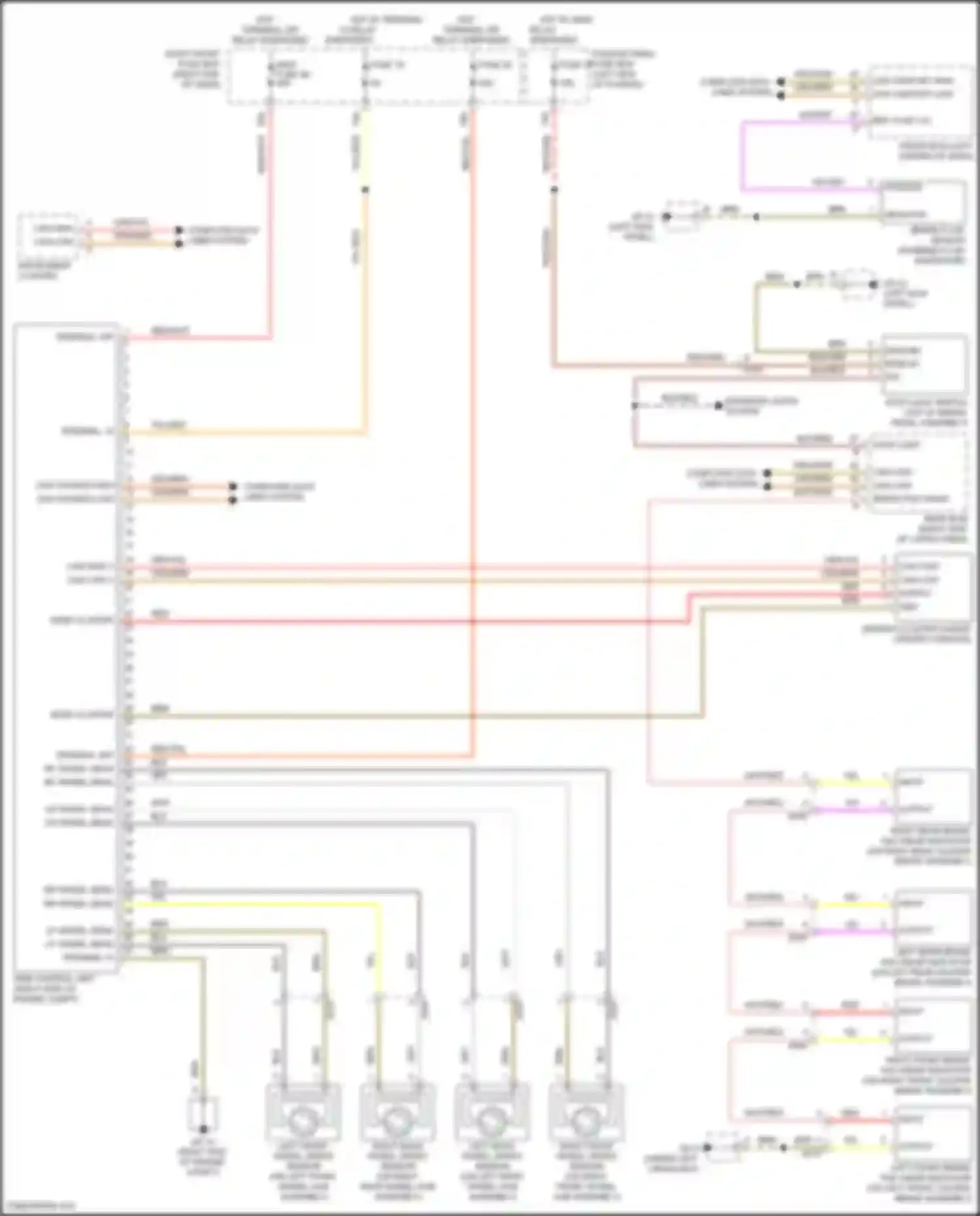 Wiring diagram left front wheel speed sensor for Porsche Cayenne II facelift (2014-2018)