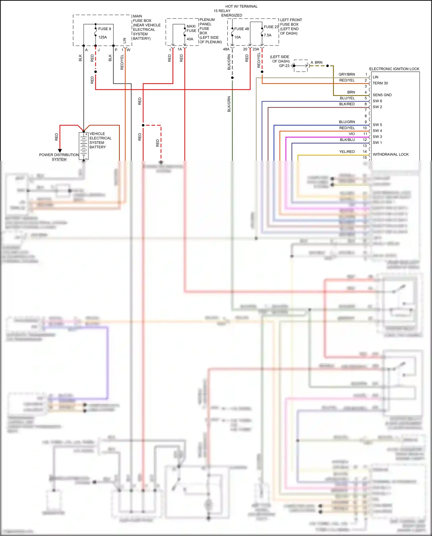 Wiring diagram sw 2 for Porsche Cayenne II facelift (2014-2018) (3 of 3)
