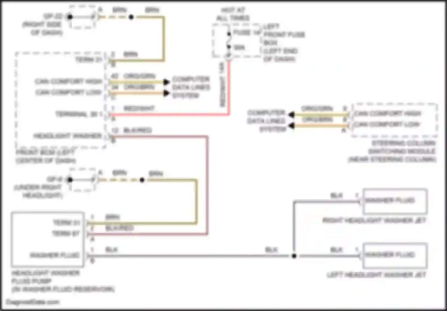 Wiring diagram steering column switching module for Porsche Cayenne II facelift (2014-2018)
