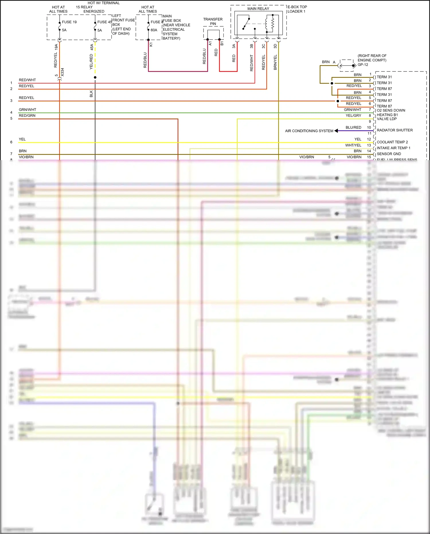 Wiring diagram transfer pin for Porsche Cayenne II facelift (2014-2018) (3 of 3)